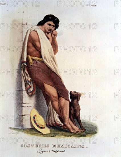 LINATI DE PREVOST CLAUDIO 1790/1832
LIBRO"TRAJES CIVILES,MILITARES Y RELIGIOSOS DE MEXICO"1828-VAGABUNDO MEJICANO
MADRID, MUSEO DE AMERICA
MADRID
