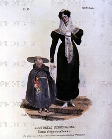 LINATI DE PREVOST CLAUDIO 1790/1832
LIBRO"TRAJES CIVILES,MILITARES Y RELIGIOSOS DE MEJICO"1828-DAMA ELEGANTE DE MEJICO
MADRID, MUSEO DE AMERICA
MADRID