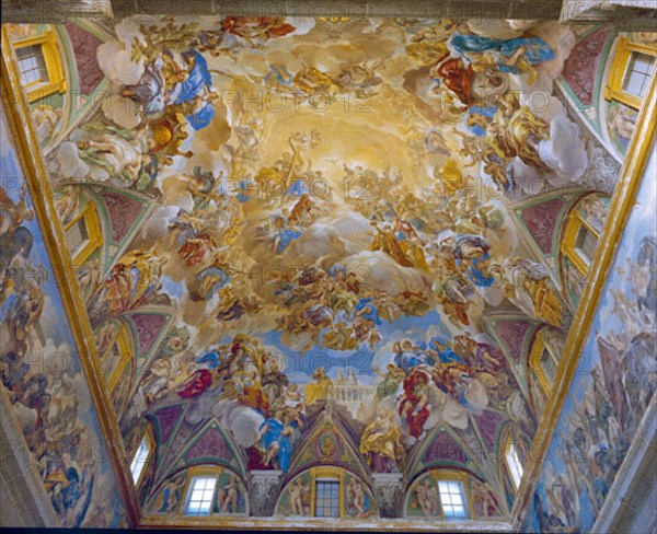 Giordano, Dome of the main stairs of el Escorial (indoors)