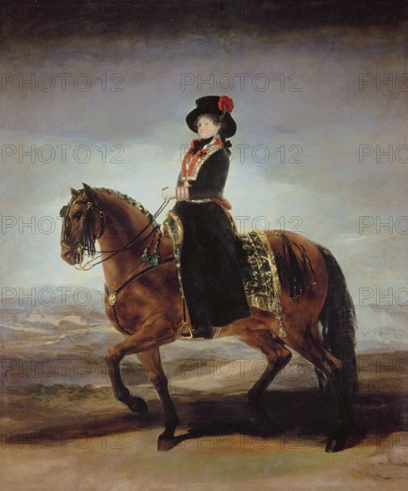 Goya, Ecuestrian portrait of Queen Mary Louise