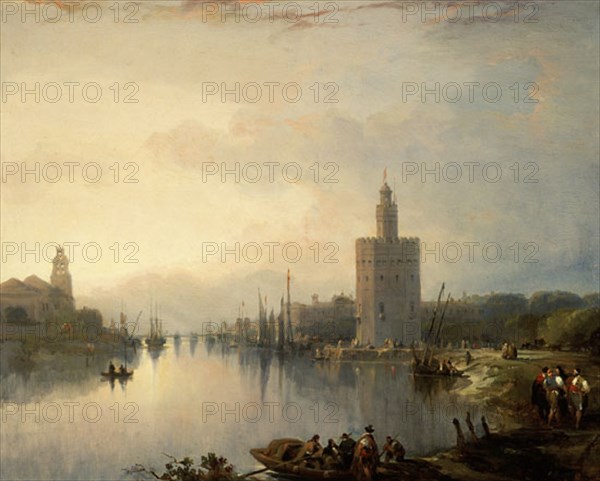Roberts, The Gold Tower and the Guadalquivir River