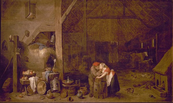 Teniers (le jeune), Le vieillard caressant sa servante