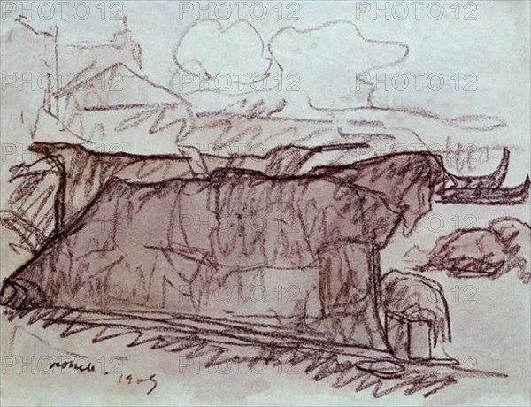 Nonell, Drawing - Shacks