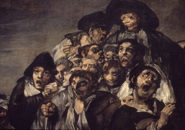 Goya, Pèlerinage de Saint Isidro (détail hommes chantant)