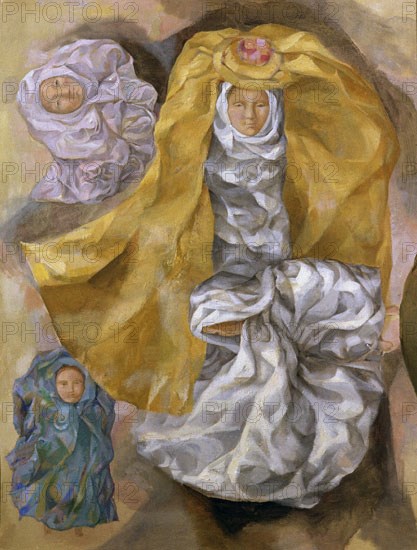 Sanchez, The Virgin as a child with three angels