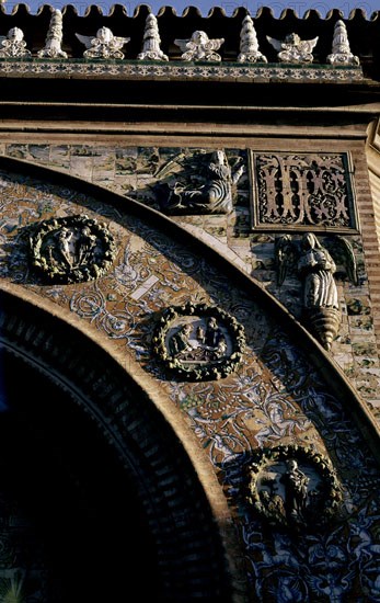 Frontal view of 'Azulejos', Spanish tilework
