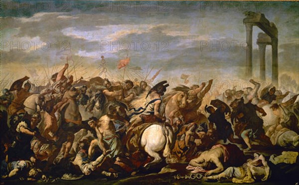 Falcone, Bataille entre romains et barbares