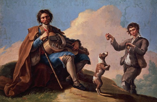 Bayeu, Blind musician with viol and Lazarillo with castanets