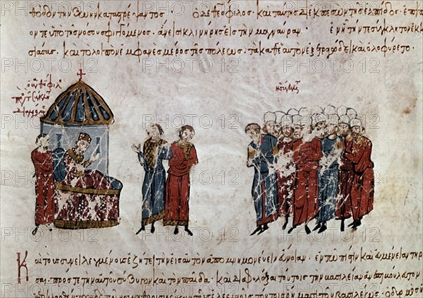 SKYLLITZES
HISTORIA MATRITENSIS FOL 61V-EMPERADOR THEOPAICOS
MADRID, BIBLIOTECA NACIONAL
MADRID