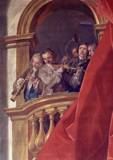 Loo, The family of Philip V - Musicians in a theatre box