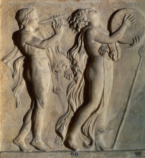 Bas-relief of Satiro and Menade