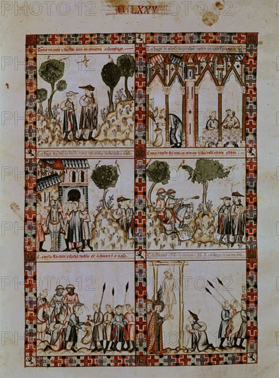 ALFONSO X EL SABIO 1221/84
MTI1-CANTIGA STA MARIA Nº175-F233V-PADRE E HIJO PEREGRINOS A SANTIAGO SON ACUSADOS DE ROBO- SXIII
SAN LORENZO DEL ESCORIAL, MONASTERIO-BIBLIOTECA
MADRID

This image is not downloadable. Contact us for the high res.