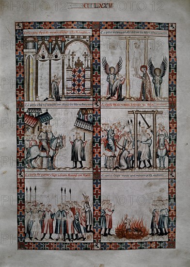 ALFONSO X EL SABIO 1221/84
MTI1-CANTIGA STA MARIA Nº 175-F233V-PEREGRINO INOCENTE ES SALVADO Y LADRON CASTIGADO S XIII
SAN LORENZO DEL ESCORIAL, MONASTERIO-BIBLIOTECA
MADRID