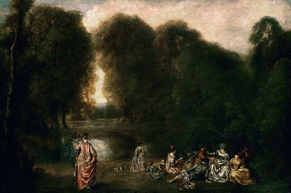 WATTEAU JEAN-ANT 1684/1721
ASAMBLEA EN UN PARQUE - S XVIII - ROCOCO FRANCES
PARIS, MUSEO LOUVRE-INTERIOR
FRANCIA