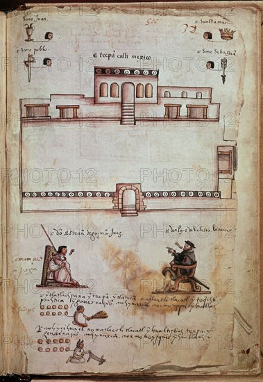 Codex d'Osuna - Le juge don Esteban de Guzman voyant le vice-roi don Luis de Velasco