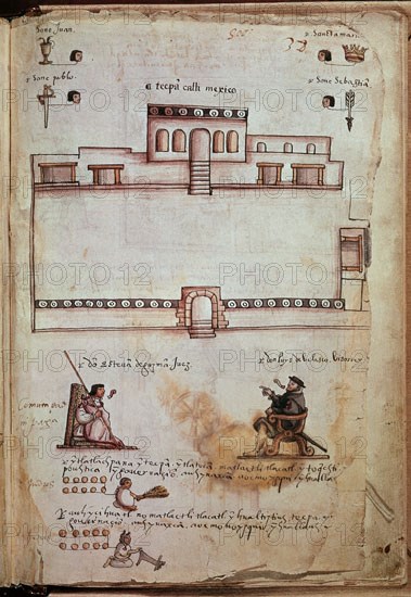 Osuna Codex - Judge Esteban de Guzman Seeing Viceroy don Luis de Velasco