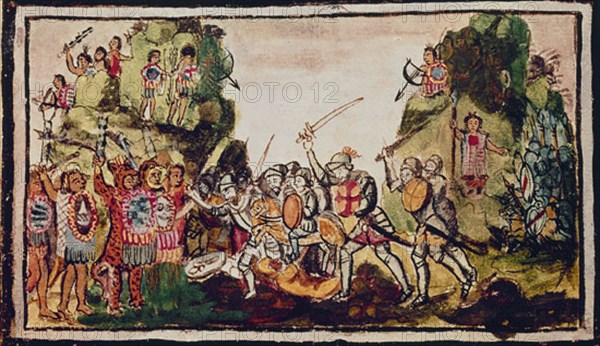 Duran, Hernan Cortés fighting the Indians