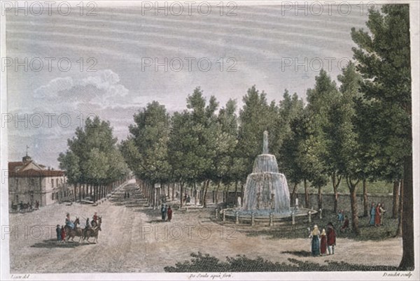 Daudet, Vue de la fontaine près de la porte d'Atocha à Madrid