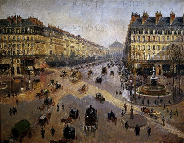 Pissarro, Avenue de l'Opéra, soleil, matinée d'hiver