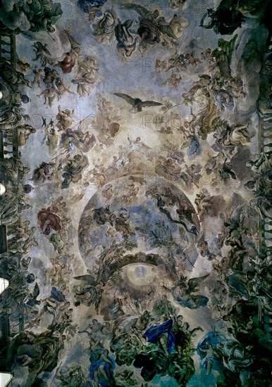 GIORDANO LUCA 1632/1705
FRESCOS DE LA BOVEDA - HISTORIA DE TOISON DE ORO 1699 -  ALEGORIA DE LA MONARQUIA
MADRID, CASON RETIRO
MADRID