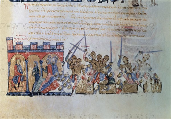 SKYLLITZES
CONJURACION DE LOS ARABES CONTRA EDESSA-FOL 212 V-SXII-XIII
MADRID, BIBLIOTECA NACIONAL
MADRID