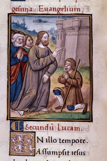 EVANGELIARIO SEGUN S LUCAS-CIEGO BARTIMEO-RES 51-F 18 V
MADRID, BIBLIOTECA NACIONAL
MADRID