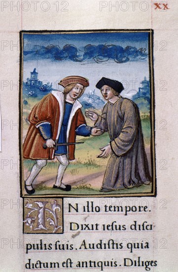 EVANGELIARIO-DOS HOMBRE LUCHANDO - AMOR AL ENEMIGO
MADRID, BIBLIOTECA NACIONAL
MADRID