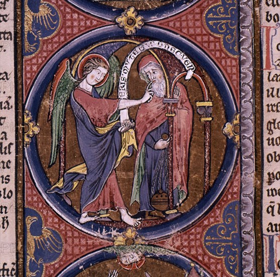 BIBLIA DE SAN LUIS-1226/34-ARCANGEL S GABRIEL ANUNCIA A ZACARIAS EL NACIMIENTO DE SU HIJO S JUAN BAUTISTA
TOLEDO, CATEDRAL BIBLIOTECA
TOLEDO