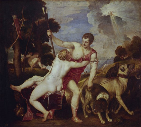 Titien 1485/1576
VENUS Y ADONIS- NP 422- 186x207 cm- S XVI-RENACIMIENTO ITALIANO-Ecole vénitienne
Madrid, musée du Prado