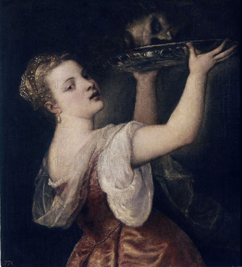 Titien 1485/1576
SALOME CON LA CABEZA DEL BAUTISTA(RETRATO DE LAVINIA,HIJA DEL PINTOR)
Madrid, musée du Prado