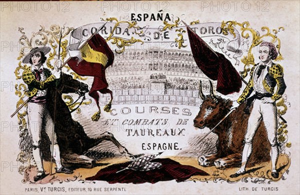 LITOGRAFIA-CARTEL ANUNCIADOR DE UNA CORRIDA
Madrid, musée municipal