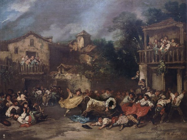 Velasquez / LUCAS VELAZQUEZ EUGENIO 1817/70
ESCENA DE TOROS
Madrid, Lazaro Galdiano museum