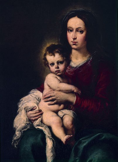 Murillo, Madonna with Child - Central detail