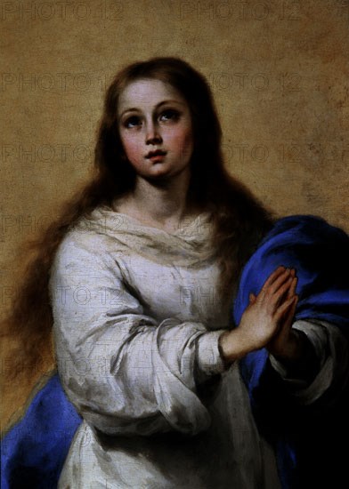 Murillo, La Conception "de l'Escurial" - Détail de la Vierge