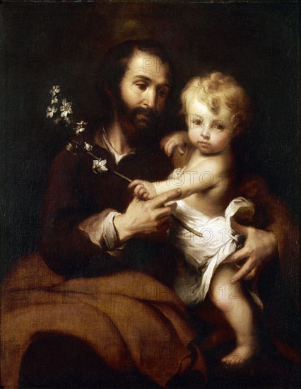 Murillo, Saint Joseph tenant l'enfant Jésus dans ses bras