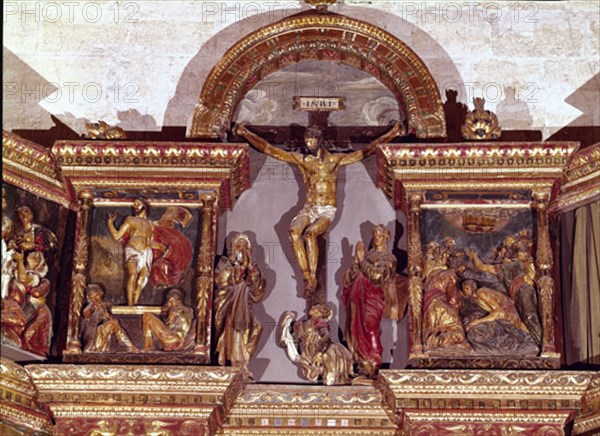 BERRUGUETE ALONSO 1488/1561
CALVARIO QUE CORONA EL RETABLO DE MEJORADA 1523/6-RENACIMIENTO ESPAÑOL
VALLADOLID, MUSEO NACIONAL DE ESCULTURA-INTERIOR
VALLADOLID