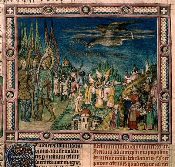 COLOMBE JUAN
APOCALIPSIS FIG-AGUILA,ANGEL Y SACERTODES NEGROS-S XVI-BD 1557
SAN LORENZO DEL ESCORIAL, MONASTERIO-BIBLIOTECA
MADRID