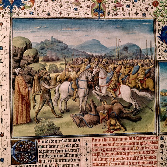 COLOMBE JUAN
APOCALIPSIS FIGURADO-BORD 1557-DEMONIO Y EJERCITO-S XVI
SAN LORENZO DEL ESCORIAL, MONASTERIO-BIBLIOTECA
MADRID