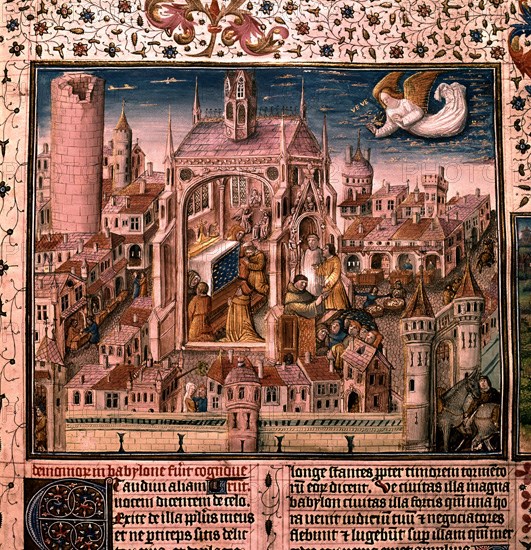 COLOMBE JUAN
APOCALIPSIS FIGURADO-BORD 1557-BABILONIA-IGLESIA CON PUEBLO ORANDO
SAN LORENZO DEL ESCORIAL, MONASTERIO-BIBLIOTECA
MADRID