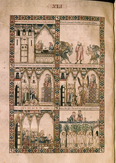 ALFONSO X EL SABIO 1221/84
MTI1-CANTIGA STA MARIA Nº41-F59V-LA VIRGEN SANA A UNO QUE ERA SANDIO-MINIATURA S XIII
SAN LORENZO DEL ESCORIAL, MONASTERIO-BIBLIOTECA
MADRID