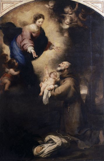 MURILLO BARTOLOME 1618/1682
SAN FELIX DE CANTALICIO CON VIRGEN Y NINO
SEVILLA, MUSEO BELLAS ARTES - CONVENTO MERCEDARIAS CALZADAD
SEVILLA