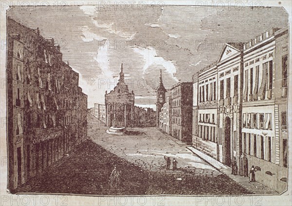 GRABADO-CALLE DE ALCALA 1695
MADRID, BIBLIOTECA NACIONAL
MADRID