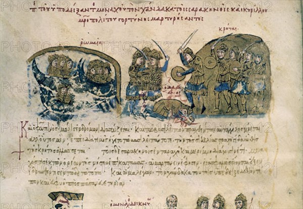 SKYLLITZES
CODICE MATRITENSE-CONQUISTA DE CRETA POR ARABE S XII-XIII-VIT 26-2-FOL 39 V
MADRID, BIBLIOTECA NACIONAL
MADRID