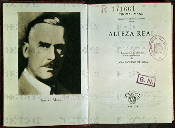 MANN THOMAS
LIBRO ALTEZA REAL
MADRID, BIBLIOTECA NACIONAL RAROS
MADRID