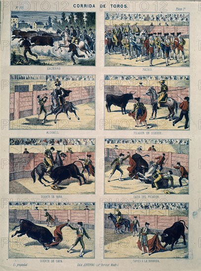 LITOGRAFIA-OCHO SUERTES EN LA CORRIDA
MADRID, BIBLIOTECA NACIONAL
MADRID