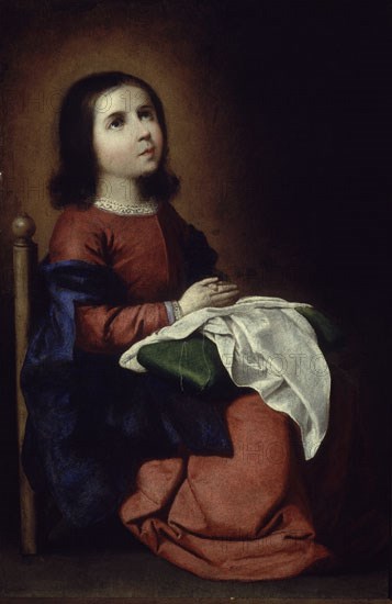 Zurbaran, Vierge enfant cousant