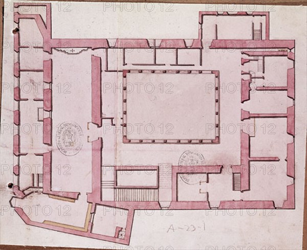 PLANO DE LA CASA AUDIENCIA DE ZARAGOZA 1756
MADRID, ARCHIVO HISTORICO MILITAR
MADRID