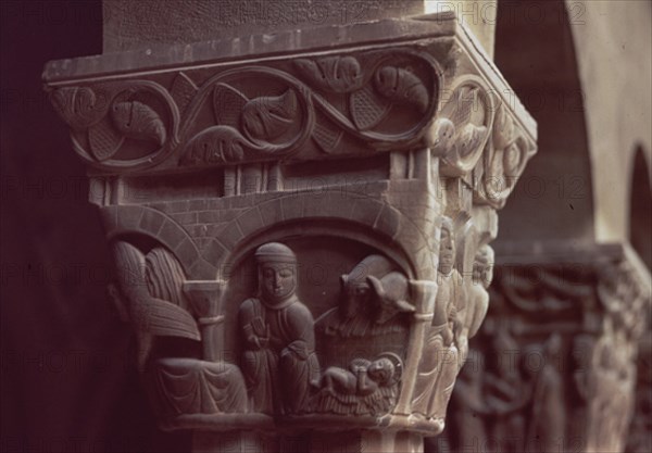 Pantheon of Kings of Aragon: Nativity detail on capital