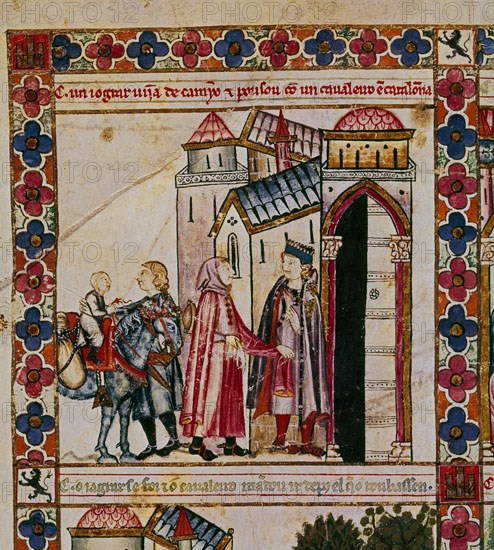 ALFONSO X EL SABIO 1221/84
MTI1-CANTIGA STA MARIA Nº194-F255V-A-UN JUGLAR VENIA DEL CAMPO Y SE ALOJA EN CASA DE CABALLERO CATAL
SAN LORENZO DEL ESCORIAL, MONASTERIO-BIBLIOTECA
MADRID