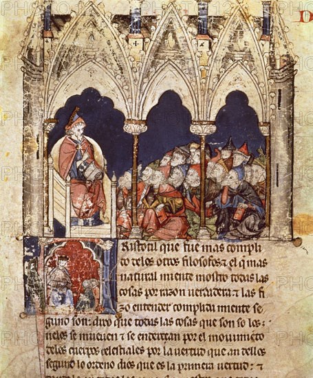 ALFONSO X EL SABIO 1221/84
LAPIDARIO PAG 179-ARISTOTELES ENSEÑANDO
SAN LORENZO DEL ESCORIAL, MONASTERIO-BIBLIOTECA
MADRID
This image is not downloadable. Contact us for the high res.